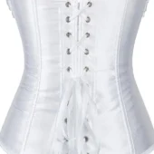 Corset bustier dentelle & satin blanc Dragée (arrière) Corset bustier dentelle & satin blanc Dragée (arrière)