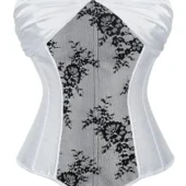 Corset bustier dentelle satin blanc Dragée Corset bustier dentelle satin blanc Dragée