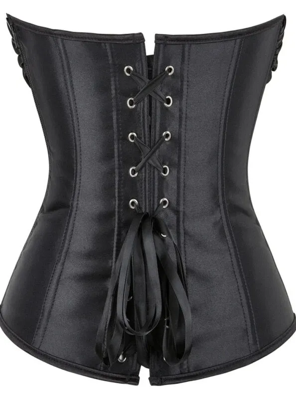 Corset dentelle satin noir Dark Moon (arrière)