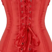 Corset rouge dentelle noire Satine (arrière) Corset rouge dentelle noire Satine (arrière)