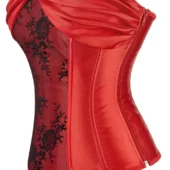 Corset rouge dentelle noire Satine (profil) Corset rouge dentelle noire Satine (profil)