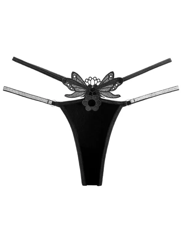 String sexy double lanières papillon et strass (13)