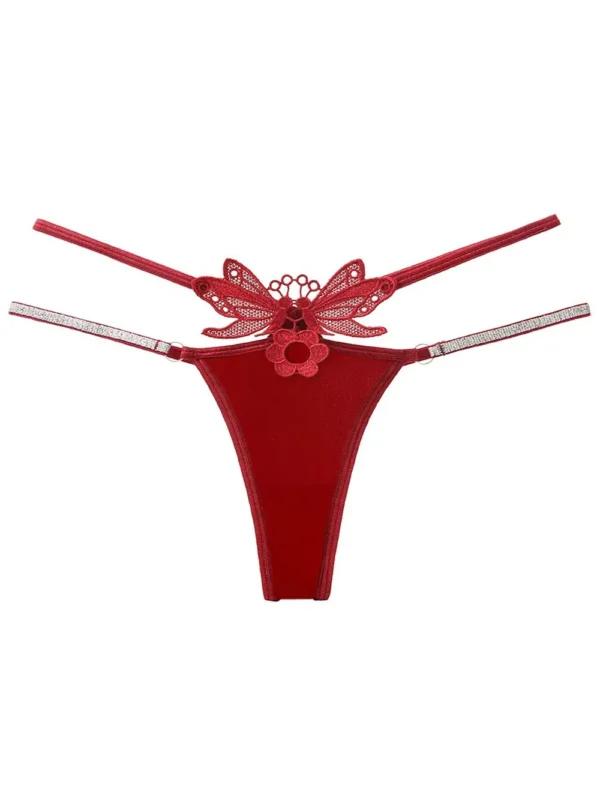 String sexy double lanières papillon et strass (5)