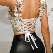 Bustier Laurie blanc, vue de dos ajustable pour une silhouette cintrée