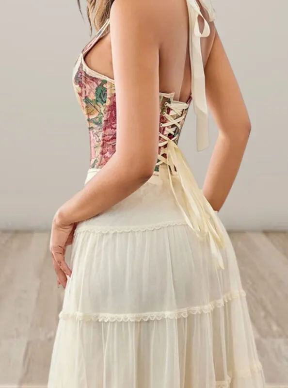 Corset dos nu, vue de dos mettant en valeur le laçage ajustable et le style halterneck