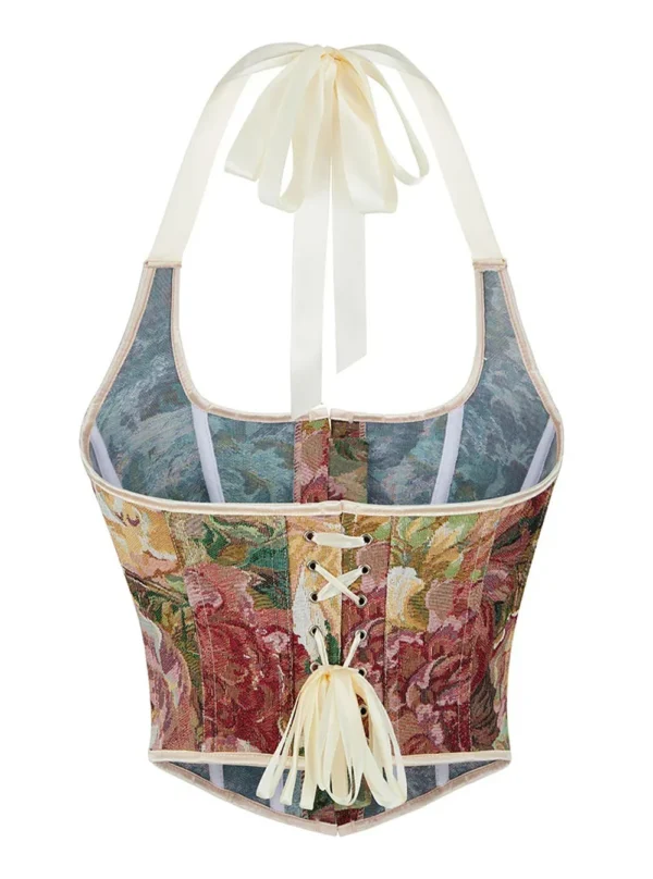 Laçage arrière ajustable du corset, permettant un serrage personnalisé pour une silhouette affinée.