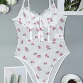 Body blanc push-up avec broderie florale