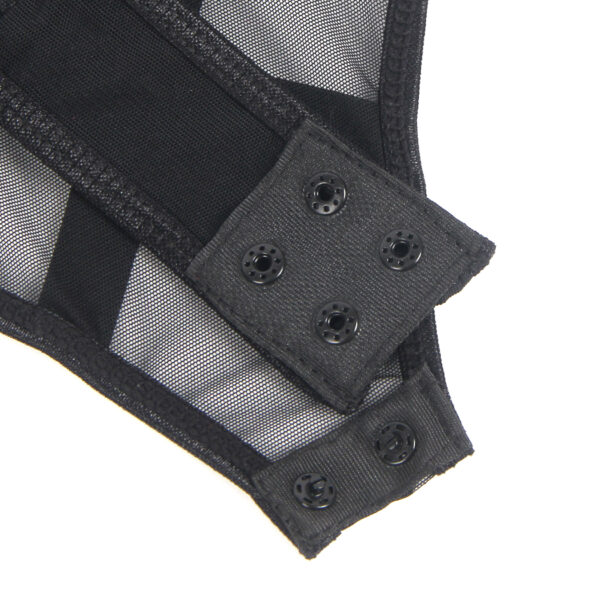 Body cuir avec jarretelles, résille et lacets Isalynn (3) Body cuir avec jarretelles, résille et lacets Isalynn