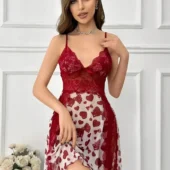 Nuisette cœur Élégance Romance - face debout nuisette cœur vue avant debout