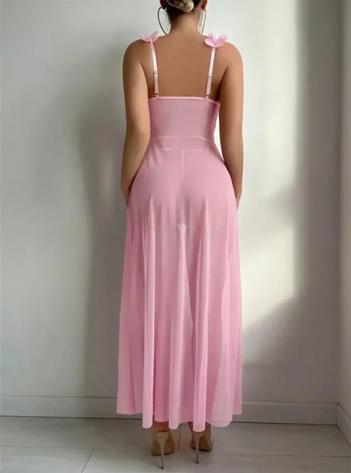 Nuisette ouverte rose vue de dos