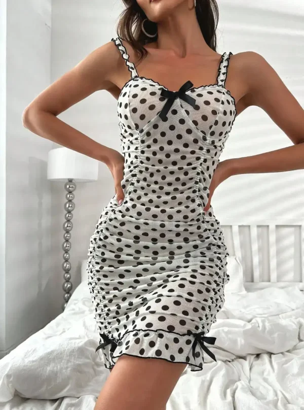 Nuisette pois transparente – Dottie Chic - face nuisette pois transparente détail avant