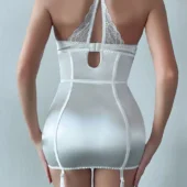 Robe lingerie de mariage satin & dentelle -dos robe lingerie de mariage dos dentelle et ouverture goutte