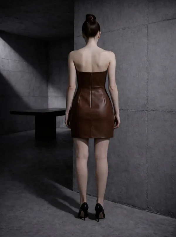 Robe Bustier en Cuir Aspa
