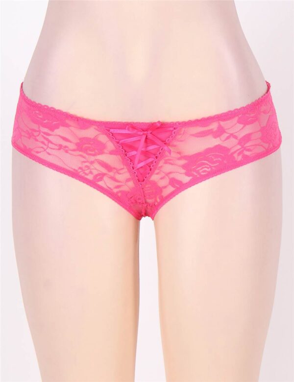 Culotte Fendue à Lacets Colibri rose avant Culotte Fendue en dentelle Colibri