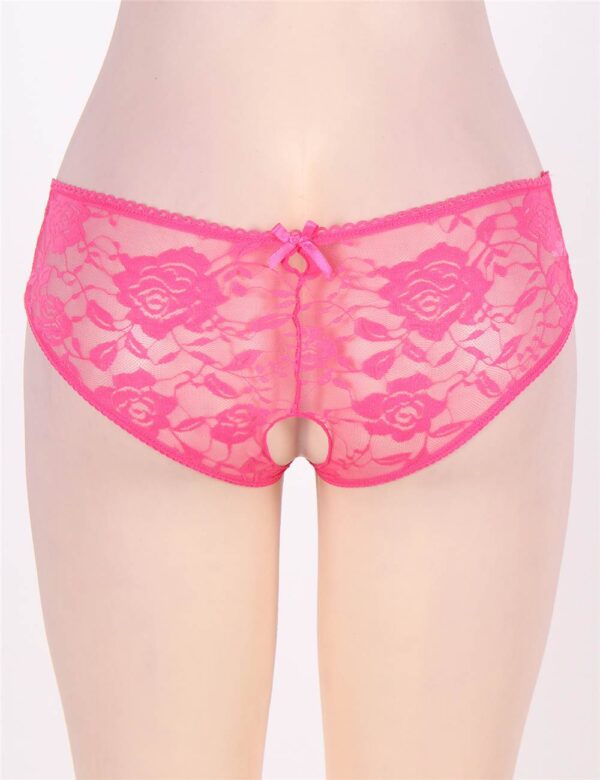 Culotte Fendue à Lacets Colibri rose dos Culotte Fendue en dentelle Colibri