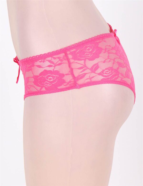 Culotte Fendue à Lacets Colibri rose profil Culotte Fendue en dentelle Colibri