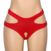 Culotte Ouverte Échancrée Découpes - rouge (1) Culotte Ouverte Échancrée Découpes