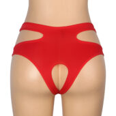 Culotte Ouverte Échancrée Découpes - rouge (2) Culotte Ouverte Échancrée Découpes