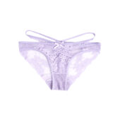 Culotte dentelle florale Ilona mauve à plat, détail dentelle — Shivaleecious