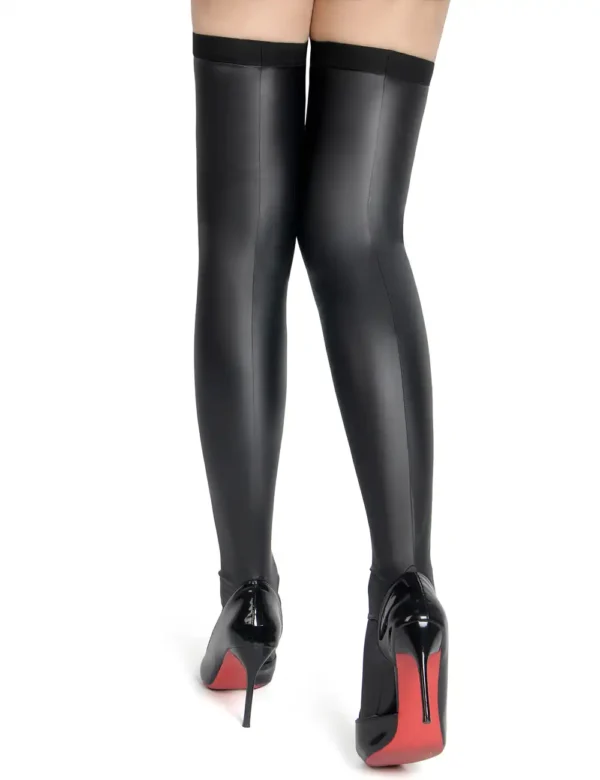 Bas effet cuir noirs (6) Bas effet cuir noirs