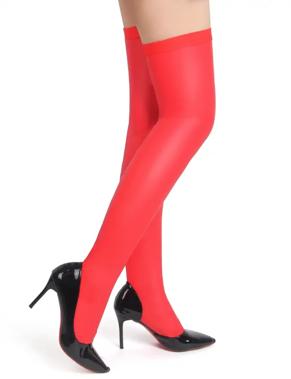 Bas effet cuir rouges (2) Bas effet cuir rouges
