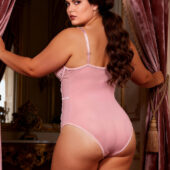Body Rose en Dentelle Camélia Grande Taille (2) Body rose en dentelle armaturé Camélia