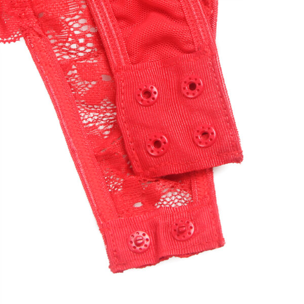 Body dentelle audacieuse jarretières rouge (6) Body dentelle audacieuse à jarretières