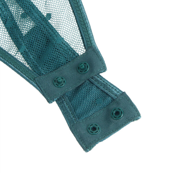 Body dentelle brodée pois vert (4) Body dentelle brodée à pois et jarretières vert
