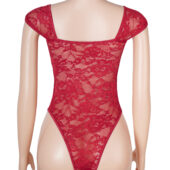 Body dentelle corseté épaules dénudées rouge (4) Body dentelle corseté épaules dénudées
