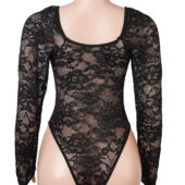 Body dentelle manches longues col carré noir (3) Body dentelle manches longues col carré