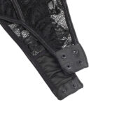 Body dentelle manches longues col carré noir (5) Body dentelle manches longues col carré
