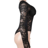 Body dentelle manches longues col carré noir (7) Body dentelle manches longues col carré