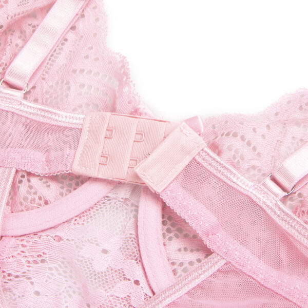 Body dentelle romantique jarretières Rose (7) Body dentelle romantique jarretières