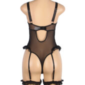 Body dentelle sensuelle à jarretières intégrées noir (2) Body dentelle sensuelle à jarretières intégrées