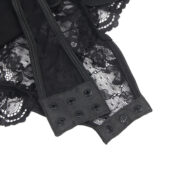 Body dentelle sensuelle à jarretières intégrées noir (3) Body dentelle sensuelle à jarretières intégrées