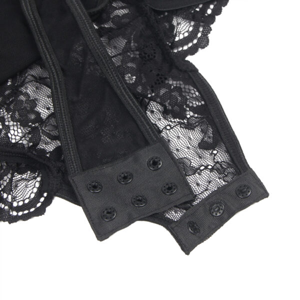 Body dentelle sensuelle à jarretières intégrées noir (3) Body dentelle sensuelle à jarretières intégrées