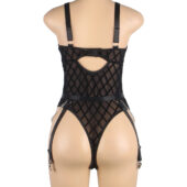 Body mesh cage à chaînes et jarretières