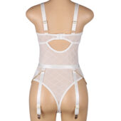 Body mesh cage à chaînes et jarretières — Blanc