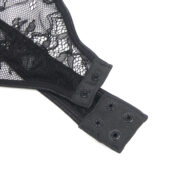 Bustier cage nœuds satin jarretières noir