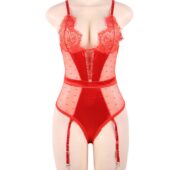 Bustier dentelle lacé à pois jarretières (3) Bustier dentelle lacé à pois et jarretières