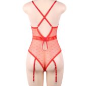 Bustier dentelle lacé à pois jarretières (4) Bustier dentelle lacé à pois et jarretières