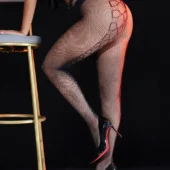 Collants noirs en résille à motifs nœuds papillon (2) Collants noirs en résille à motifs nœuds papillon