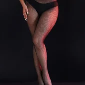 Collants noirs en résille fine ouverts à l’entrejambe (6) Collants noirs en résille fine ouverts à l’entrejambe