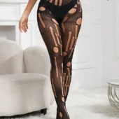 Collants noirs grunge effet déchiré
