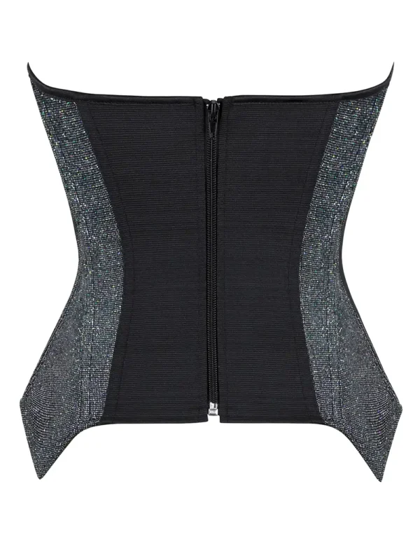 Corset bustier scintillant noir et argent (4) Corset bustier scintillant noir et argent