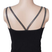 Crop top strass bustier motif dos croisé (3) Crop top strass bustier motif dos croisé