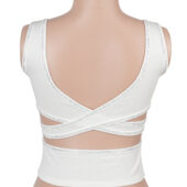 Crop top strass dos croisé blanc (2) Crop top strass dos croisé