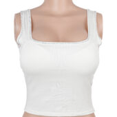 Crop top strass dos croisé blanc (6) Crop top strass dos croisé