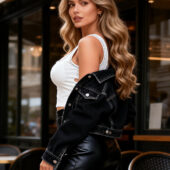 Crop top strass dos croisé blanc (7) Crop top strass dos croisé