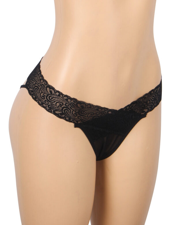 Culotte Dos Croisé Dentelle Ajourée Noir (2) Culotte Dos Croisé Dentelle Ajourée